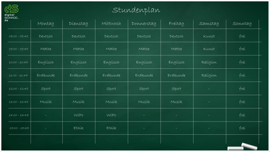 Digital Signage Vorlage Stundenplan für Schule und Hochschule