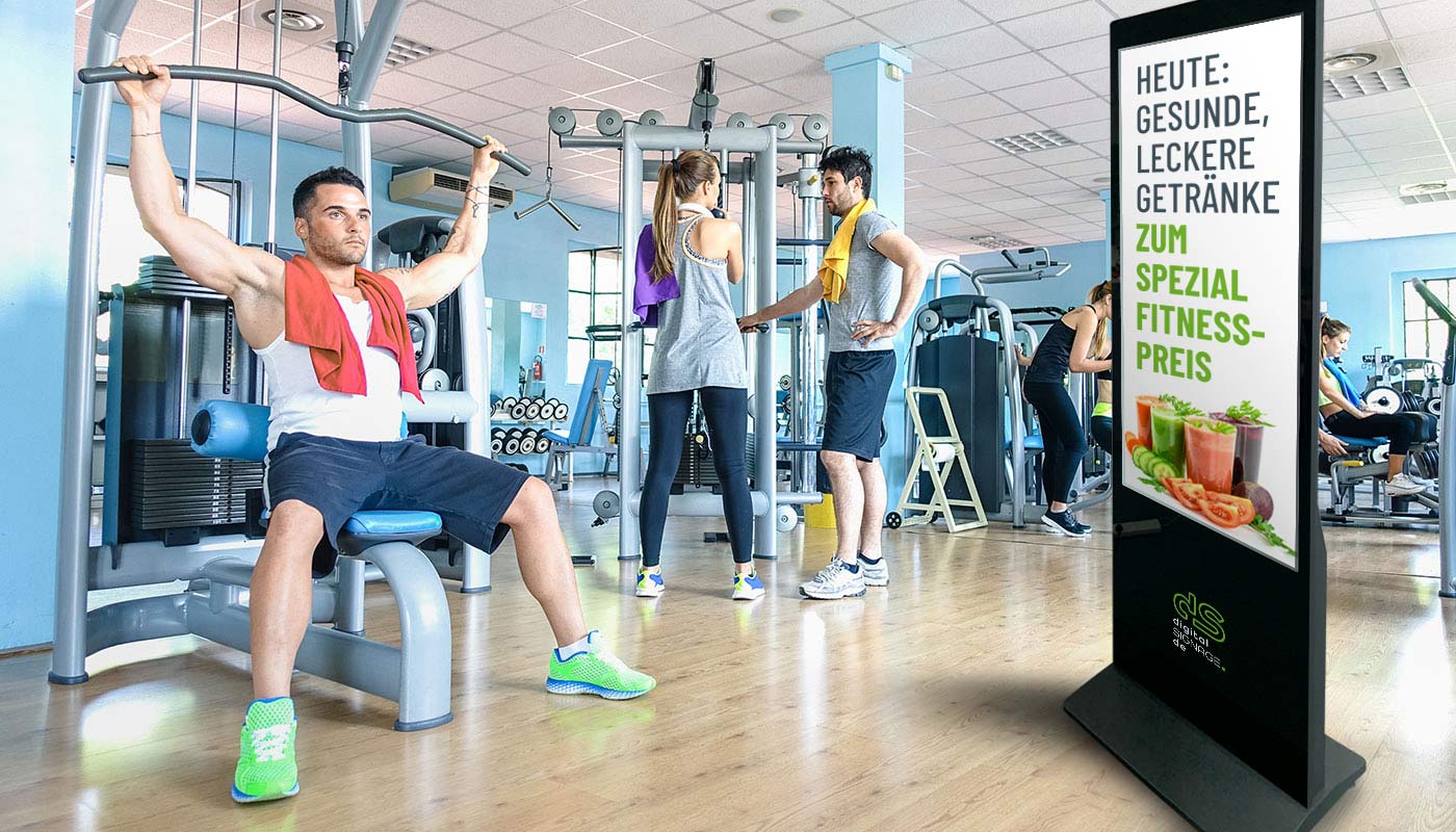 Werbeplattform Fitnessstudio: Klare Botschaft in bewegten Bildern