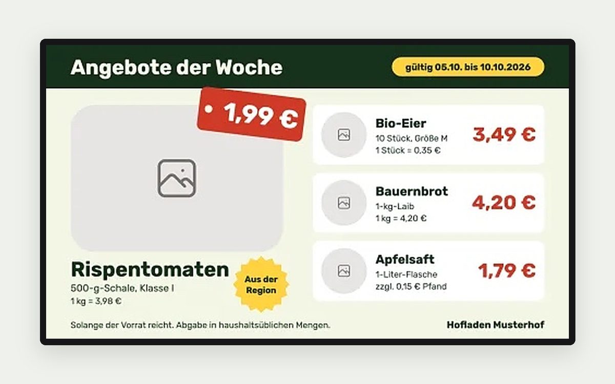Digital Signage Vorlage „Angebote der Woche“